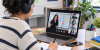 Clase virtual en un espacio acogedor