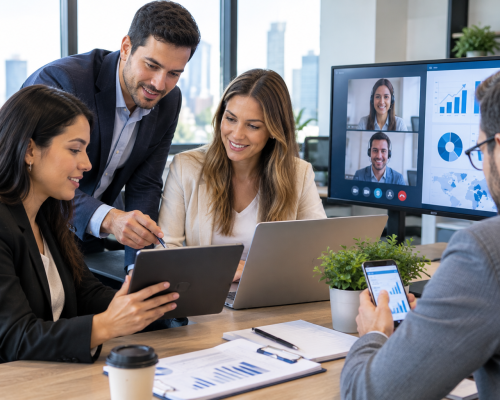 Colaboración empresarial con tecnología y datos