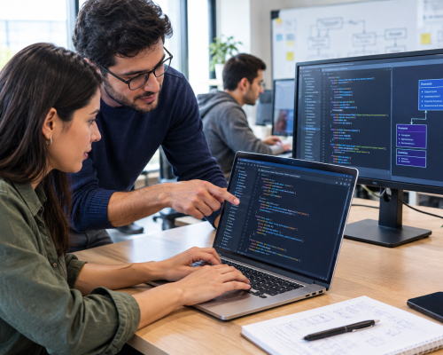 Colaboración en código en la oficina