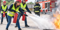 Entrenamiento de extinción de incendios
